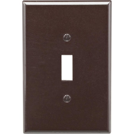 Leviton 1-Gang Plastic Oversized Toggle Switch Wall Plate, Brown 001-85101